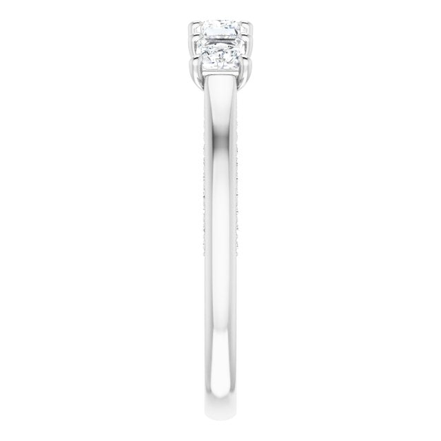 1.14 ct. Princess And Round Diamond Wedding Band 5 Stone Anniversary Ring-VIRABYANI